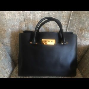 Black Zac Posen leather Handbag/Satchel